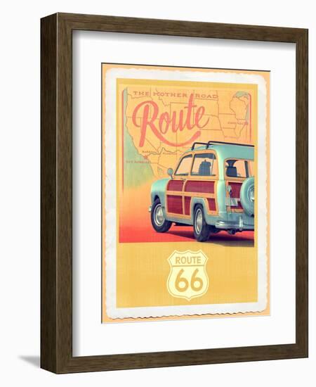Route 66 Vintage Travel-Edward M. Fielding-Framed Art Print