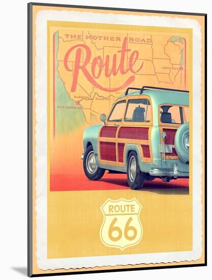 Route 66 Vintage Travel-Edward M. Fielding-Mounted Art Print