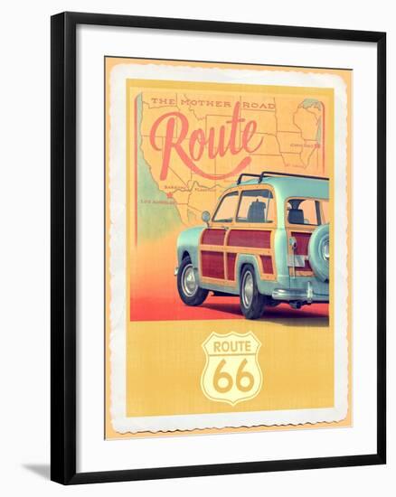 Route 66 Vintage Travel-Edward M. Fielding-Framed Art Print