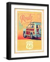 Route 66 Vintage Travel-Edward M. Fielding-Framed Art Print