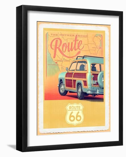 Route 66 Vintage Travel-Edward M. Fielding-Framed Art Print