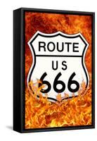 Route 666 Highway to Hell-null-Framed Stretched Canvas