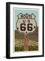 Route 66-Lantern Press-Framed Art Print