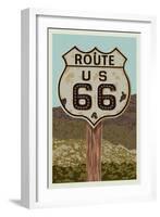 Route 66-Lantern Press-Framed Art Print