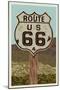 Route 66-Lantern Press-Mounted Art Print