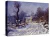 Route de Giverny en Hiver, 1885-Claude Monet-Stretched Canvas