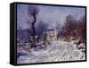 Route de Giverny en Hiver, 1885-Claude Monet-Framed Stretched Canvas