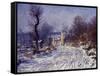 Route de Giverny en Hiver, 1885-Claude Monet-Framed Stretched Canvas