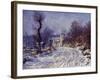 Route de Giverny en Hiver, 1885-Claude Monet-Framed Giclee Print