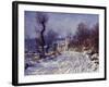 Route de Giverny en Hiver, 1885-Claude Monet-Framed Giclee Print