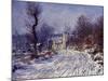 Route de Giverny en Hiver, 1885-Claude Monet-Mounted Giclee Print