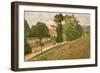 Route De Saint-Antoine À L'hermitage, Pontoise, 1875 (Oil on Canvas)-Camille Pissarro-Framed Giclee Print