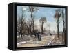 Route De Versailles, Louveciennes, Winter Sun and Snow, C. 1870-Camille Pissarro-Framed Stretched Canvas