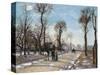 Route De Versailles, Louveciennes, Winter Sun and Snow, C. 1870-Camille Pissarro-Stretched Canvas