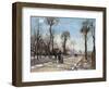 Route De Versailles, Louveciennes, Winter Sun and Snow, C. 1870-Camille Pissarro-Framed Giclee Print