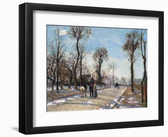 Route De Versailles, Louveciennes, Winter Sun and Snow, C. 1870-Camille Pissarro-Framed Giclee Print