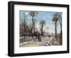 Route De Versailles, Louveciennes, Winter Sun and Snow, C. 1870-Camille Pissarro-Framed Giclee Print