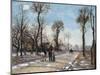 Route De Versailles, Louveciennes, Winter Sun and Snow, C. 1870-Camille Pissarro-Mounted Giclee Print