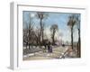 Route De Versailles, Louveciennes, Winter Sun and Snow, C. 1870-Camille Pissarro-Framed Giclee Print