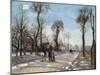 Route De Versailles, Louveciennes, Winter Sun and Snow, C. 1870-Camille Pissarro-Mounted Giclee Print