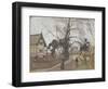 Route des environs de Londres avec chalet à gauche-Camille Pissarro-Framed Giclee Print