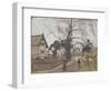 Route des environs de Londres avec chalet à gauche-Camille Pissarro-Framed Giclee Print