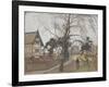 Route des environs de Londres avec chalet à gauche-Camille Pissarro-Framed Giclee Print