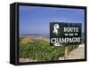 Route Du Champagne Sign, Near Epernay, Marne, Champagne Ardenne, France-Michael Busselle-Framed Stretched Canvas