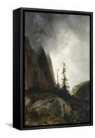 Route du Grimsel, canton de Berne dit aussi Un orage dans les montagnes-Alexandre Calame-Framed Stretched Canvas