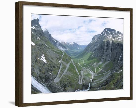 Route from Andalsnes to Geiranger, Trollstigen Road, Western Fiordlands, Norway, Scandinavia-Tony Waltham-Framed Photographic Print