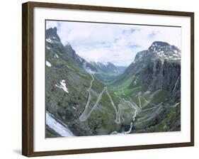 Route from Andalsnes to Geiranger, Trollstigen Road, Western Fiordlands, Norway, Scandinavia-Tony Waltham-Framed Photographic Print