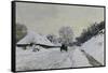 Route in the Snow near Honfleur, c.1867-Claude Monet-Framed Stretched Canvas