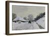Route in the Snow near Honfleur, c.1867-Claude Monet-Framed Giclee Print