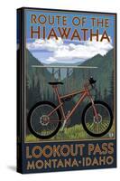 Route of the Hiawatha St. Regist, Montana - Mountain Bike Scene-Lantern Press-Stretched Canvas