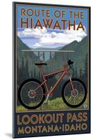 Route of the Hiawatha St. Regist, Montana - Mountain Bike Scene-Lantern Press-Mounted Art Print