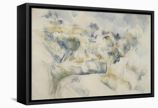 Route tournante pr?d'Aix-Paul Cézanne-Framed Stretched Canvas