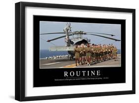 Routine: Inspirational Quote and Motivational Poster-null-Framed Photographic Print