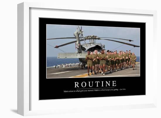 Routine: Inspirational Quote and Motivational Poster-null-Framed Photographic Print