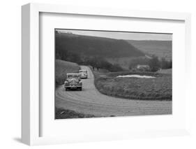 Rover of BN Wilmott and Jaguar SS of Dr AR Gray competing in the RAC Rally, 1939-Bill Brunell-Framed Photographic Print