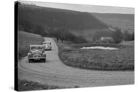 Rover of BN Wilmott and Jaguar SS of Dr AR Gray competing in the RAC Rally, 1939-Bill Brunell-Stretched Canvas