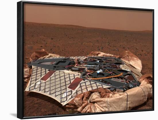 Rover's Landing Site, the Columbia Memorial Station, at Gusev Crater, Mars-Stocktrek Images-Framed Photographic Print