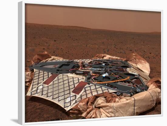 Rover's Landing Site, the Columbia Memorial Station, at Gusev Crater, Mars-Stocktrek Images-Framed Photographic Print