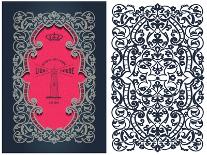 Baroque Ornaments and Floral Details, Hipster Card.-Roverto-Mounted Art Print