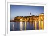 Rovinj, Croatia, Europe. View of the City at Dusk from the Harbour-Francesco Riccardo Iacomino-Framed Photographic Print