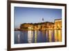 Rovinj, Croatia, Europe. View of the City at Dusk from the Harbour-Francesco Riccardo Iacomino-Framed Photographic Print