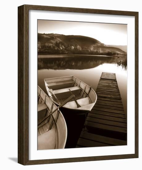 Row Boat Awaits-Danita Delimont-Framed Art Print