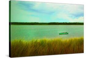 Row Boat near Oak Bluffs in Marthas Vineyard Art Print Poster-null-Stretched Canvas