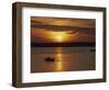 Row Boat Silhouetted over Dragso Bay at Sunset in Summer, at Karlskona, Sweden, Scandinavia, Europe-Thorne Julia-Framed Photographic Print