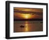 Row Boat Silhouetted over Dragso Bay at Sunset in Summer, at Karlskona, Sweden, Scandinavia, Europe-Thorne Julia-Framed Photographic Print