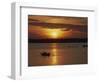 Row Boat Silhouetted over Dragso Bay at Sunset in Summer, at Karlskona, Sweden, Scandinavia, Europe-Thorne Julia-Framed Photographic Print